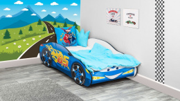 Łóżko w kształcie samochodu ZYGZAK - NIEBIESKI