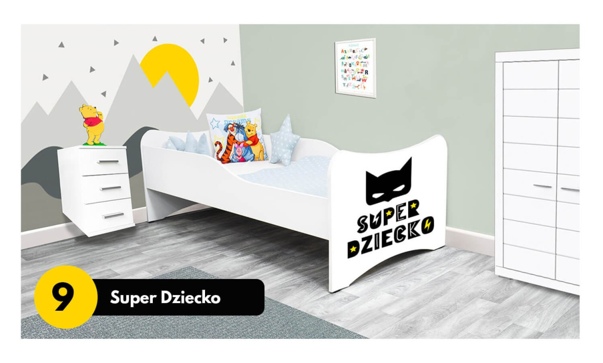 Łóżko dla dziecka z barierką i szufladą Łóżko dla dziecka z barierką i szufladą