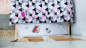 Łóżko dziecięce dla dziewczynki - Domek w stylu skandynawskim (róż)