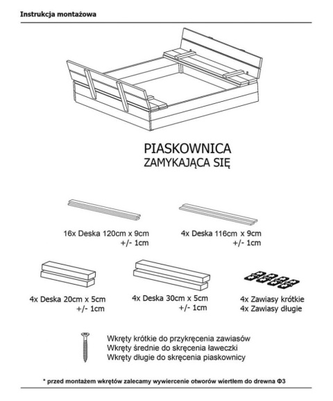 Piaskownica kolorowa z daszkiem Piaskownica kolorowa z daszkiem